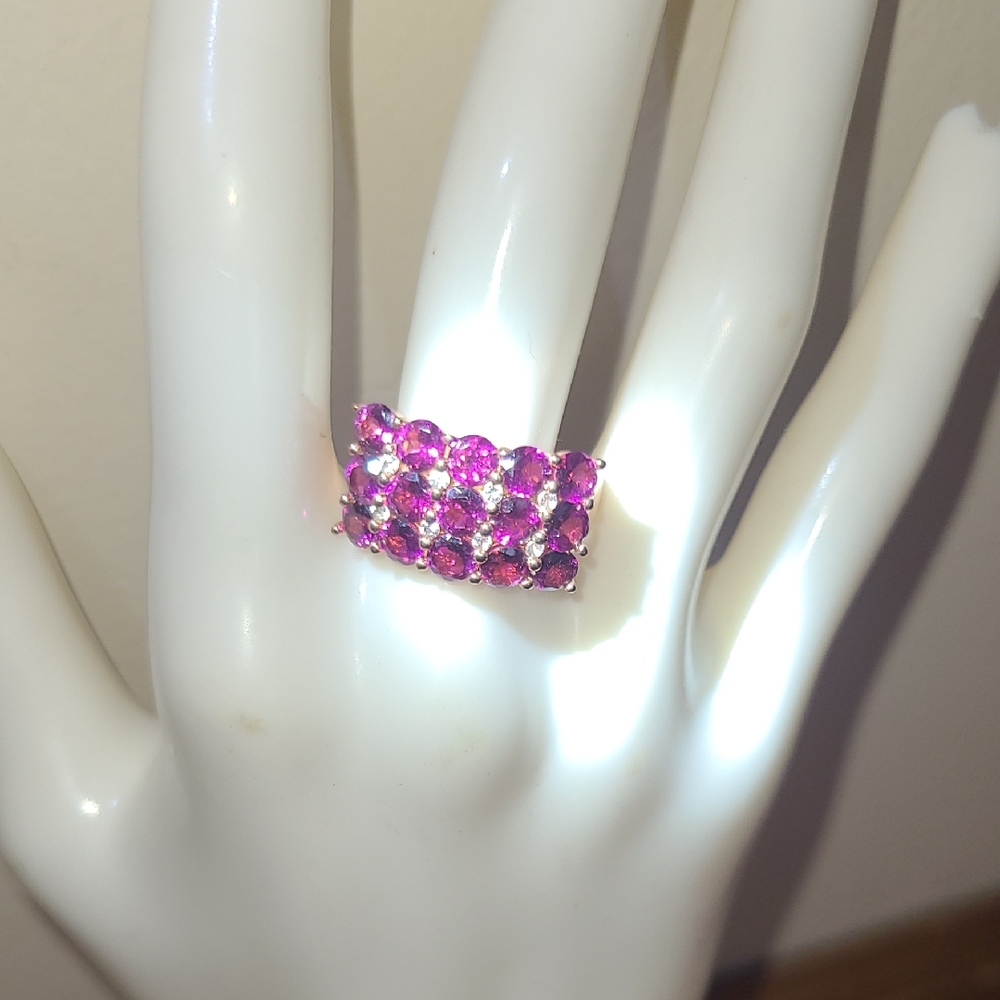 Pink Gemstone Ring 925 Sterling